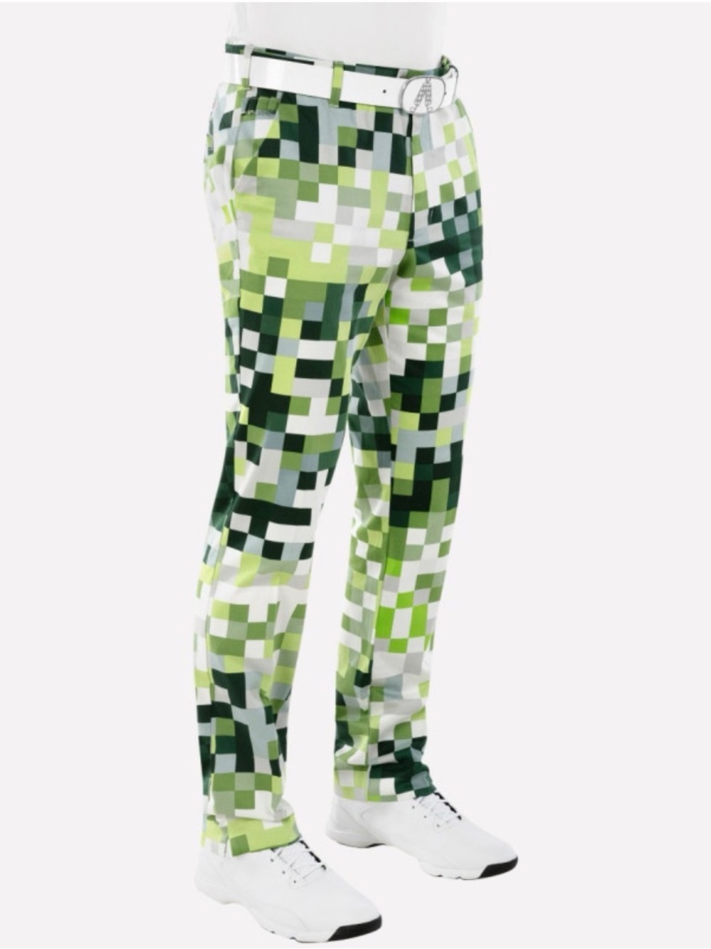 Royal & Awesome Perfect Pixel Print Golf Pants in Green and White 36x30